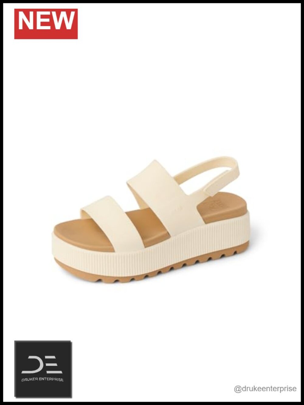 Women's Platform Sandals with Adjustable Straps, Waterproof EVA